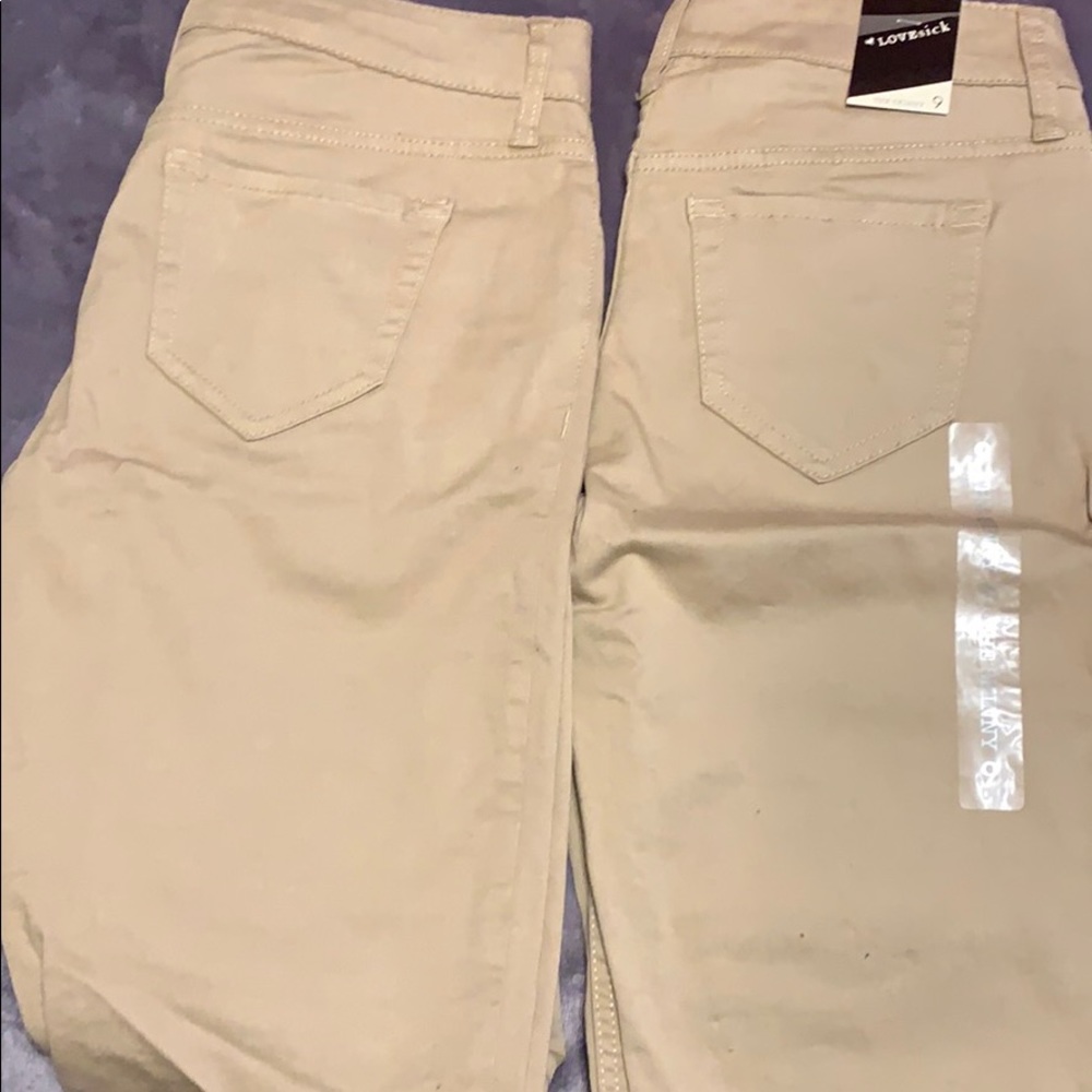 Khaki skinny jeans from hot topic